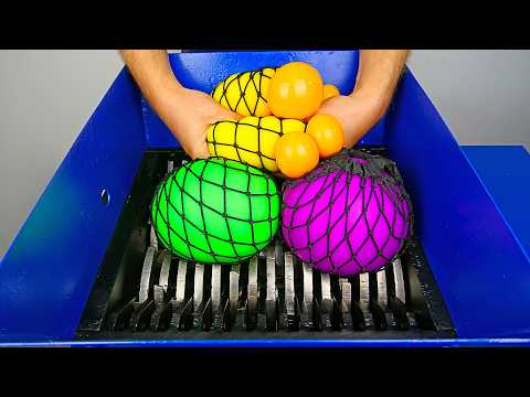 Shredding MEGA SLIME BALLS - Crushing Crunchy & Soft things with SHREDDER!