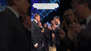 Download lagu Olympic gold medalist Eileen Gu and her mom were seen watching Elon Musk speak with physicist Jun Ye mp3