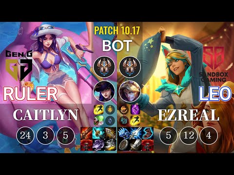 GEN Ruler Caitlyn vs SB Leo Ezreal Bot - KR Patch 10.17