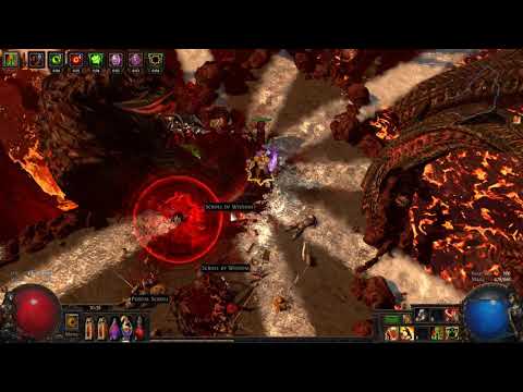 PoE boss - Lava lake - Kitava - full block cleave