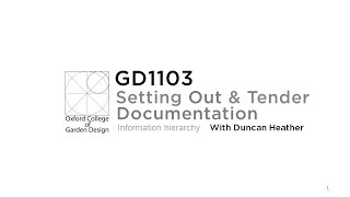 Landscape Design: Setting Out & Tender Documentation