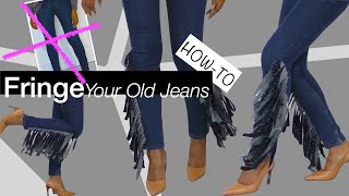 Refashion OLD JEANS with A Dramatic Fringe Statement | AN EASY DIY