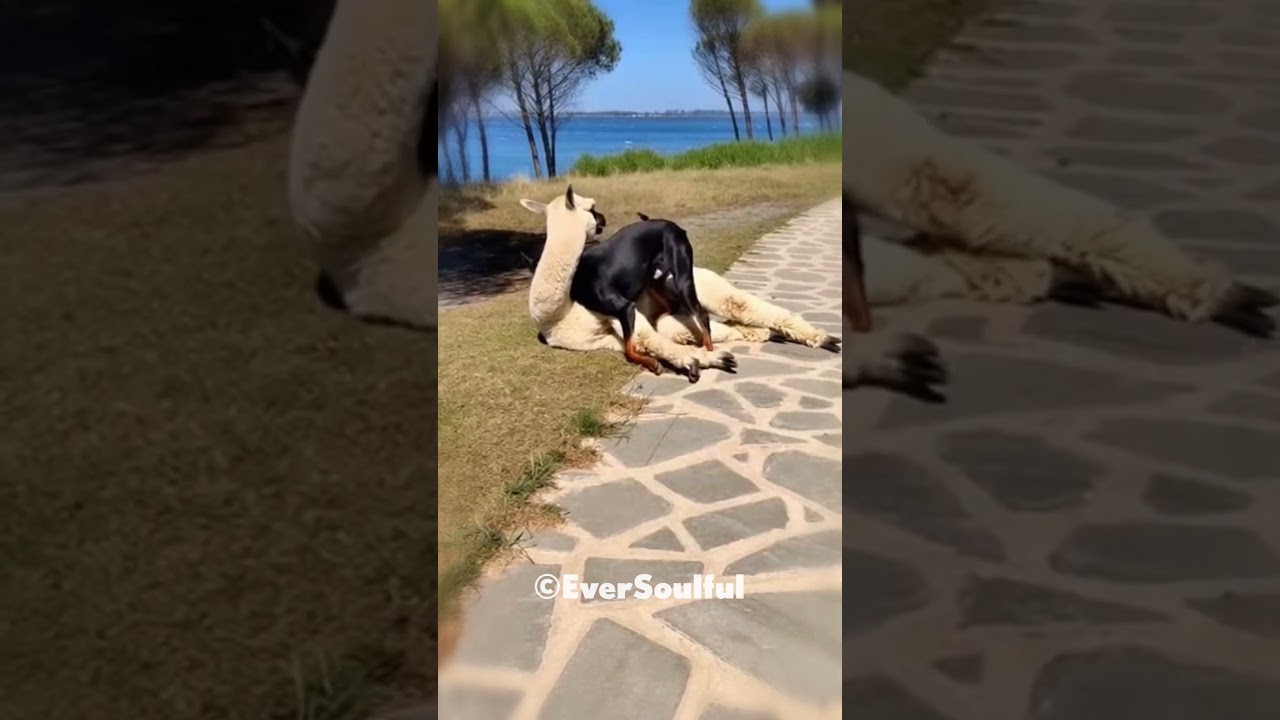 A Llama and Doberman’s True Friendship 💕