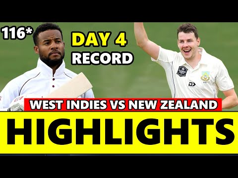 West Indies vs New Zealand 1st Test Day 4 Full highlights 2025 | NZ vs Wi Highlights