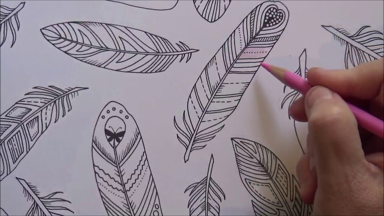 How To Color Feathers From The Enchanted Forest Coloring Book Lisa Brando Extreme Coloring Tutorial
