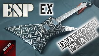 Video thumbnail for ESP EX Explorer Black Diamond Plate 2012 EMG 81/60 Metallica Hetfield Static X guitar close up video by Oxford Guitars