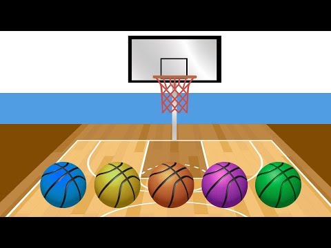 Learn Colors with Basketball Colorful Balls Finger Family Song Nursery Rhymes for Babies Kids