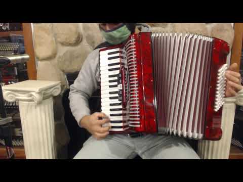 HOHN1305RED - Red Hohner Hohnica 1305-RED Piano Accordion LMM 34 72 $799