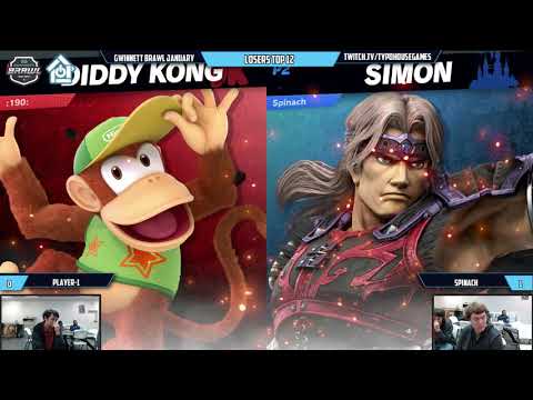 Smash Ultimate Tournament 1/12/19 - Player-1(Diddy) Vs Spinach(Simon). - L. Top 12