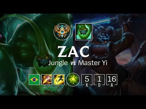 Zac Jungle vs Master Yi - BR Challenger Patch 8.19