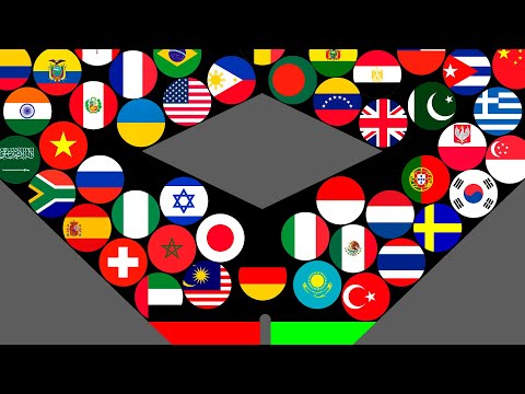 TOP 50 Countries Tournament in Algodoo Marble Race - Who will win? Countryballs Marbles Round 19