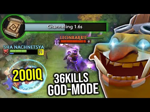 How real men play techies! Holy Sh*t 200IQ TP BAIT 36Kills GOD MODE!!