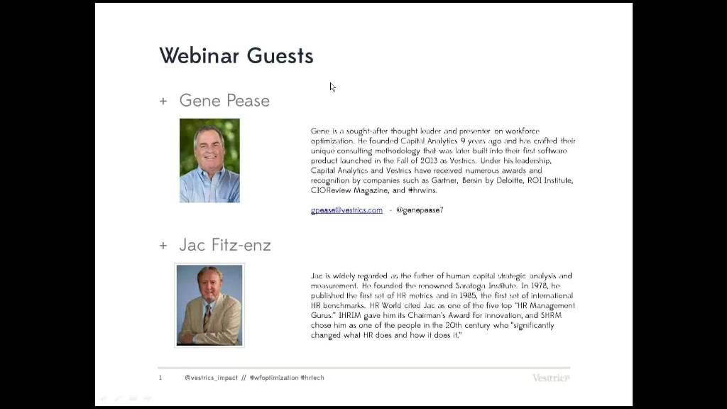 Human Capital Analytics Featuring Jac Fitz-enz and Gene Pease