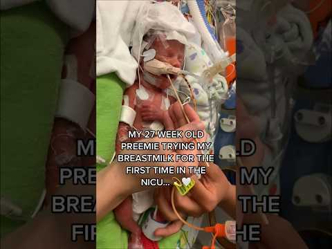 My 27 Week Premature Baby Having my Breast Milk for the First Time... 🫶🏻 #shorts