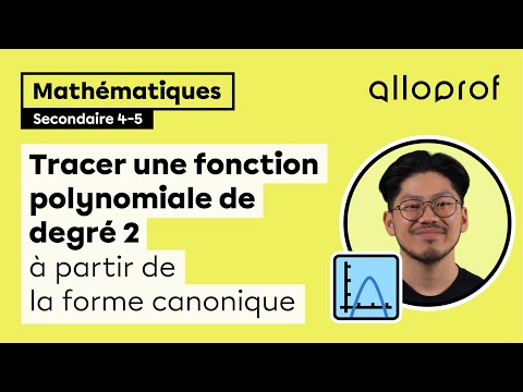 Tracer une fonction polynomiale de degré 2 à partir de la forme canonique | Mathématiques | Alloprof