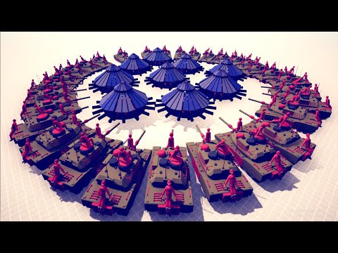 30x TANK vs 9x Da Vinci Tank - Totally Accurate Battle Simulator