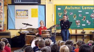 Beau's drum solo at school assembly
