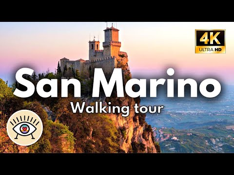 [4K] SAN MARINO Italia  ✅ PASEO A PIE CON SUBTITULOS (Drone) "walking tour"