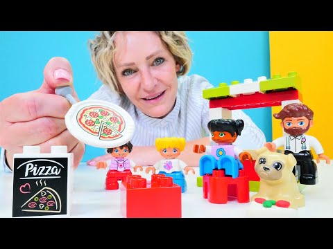 Spielspaß mit Nicole - Lego Duplo Pizzastand - Spielzeugvideo für Kinder