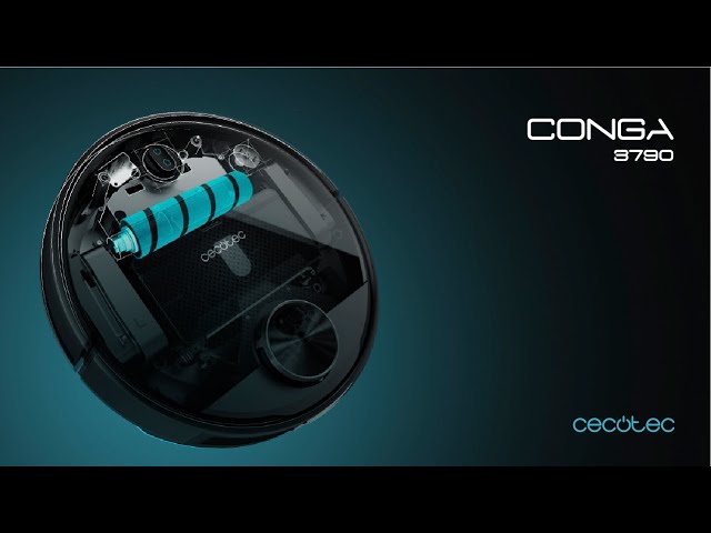 Aspirador Robô com Mopa Cecotec Conga 3790 Navegação Laser 2.300 Pa Controlo por Voz video