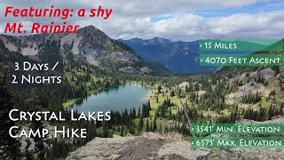 Video review of the Crystal Lakes camp hike in Mt Rainier National Park with footage of its terrain and features.