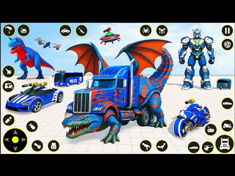 Blue Dragon Robot Monster Truck Transformers Wars of City - Android Gameplay