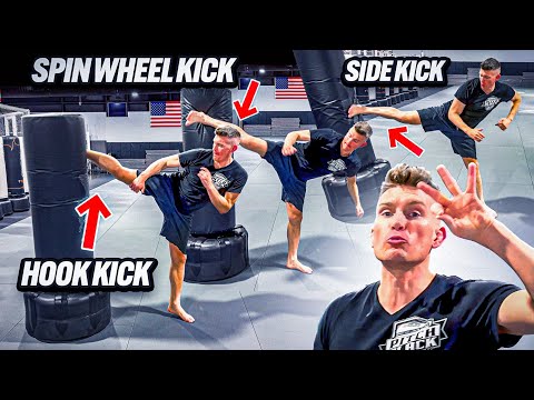 KICK TUTORIAL: HOW TO Side Kick, Hook Kick, & Spin Wheel Kick!