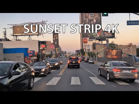 Los Angeles 4K - Sunset Strip - Driving Downtown USA