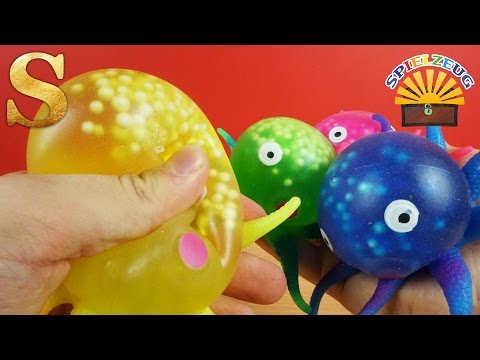 GLIBBER TINTENFISCHE in KRASSEN Farben - wabbeliger SCHLEIM Slime Glibber deutsch