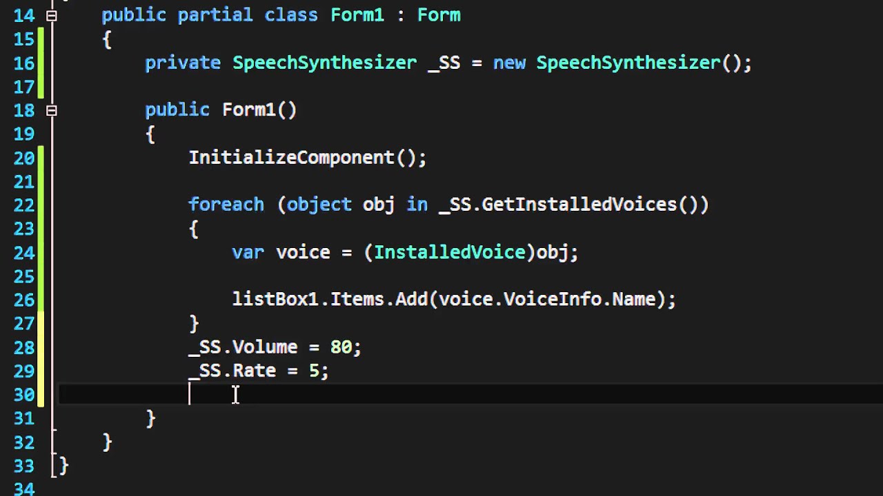 C# - Text To Speech using Speech.Synthesis
