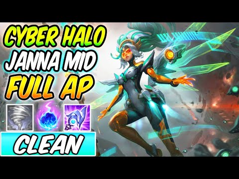 S+ CLEAN FULL AP JANNA MID ARCANE COMET CYBER HALO GAMEPLAY | Build & Runes | League of Legends