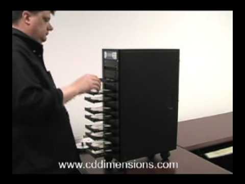 Operation of the cd dimensions dvd duplicator with 10 sata d...