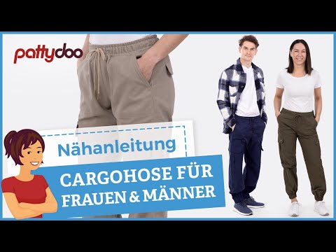 Nähanleitung für sportliche Cargohose mit Klappentaschen, Passe, Fake-Schlitz & Gummibund 🤩