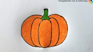 How to draw a Pumpkin🧅 Misti Kumra Drawing 😀😀 Easy Drawing and Painting