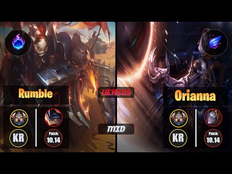 Challenger RUMBLE [Arcane Comet] (Mid) VS  ORIANNA - Challenger KR Patch 10.14