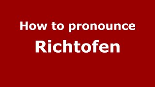 How to pronounce Richtofen