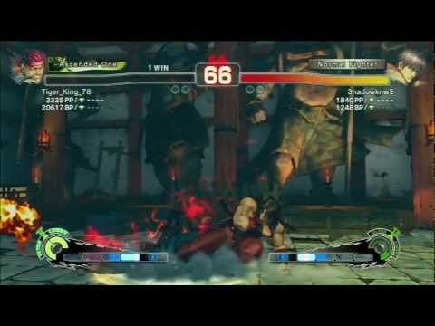 (SSF4 AE -PSN) Tiger_King_78 (Evil Ryu) vs ShadowknwS (Guy) in HD