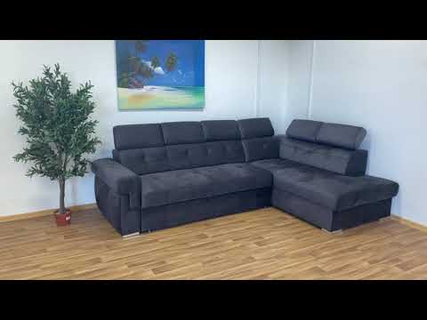 ATLANTA rohová sedací souprava, antracit, levá