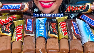 Download lagu ASMR ICE CREAM PARTY! TWIX, SNICKERS, MARS, BOUNTY MUKBANG MASSIVE Eating Sounds mp3