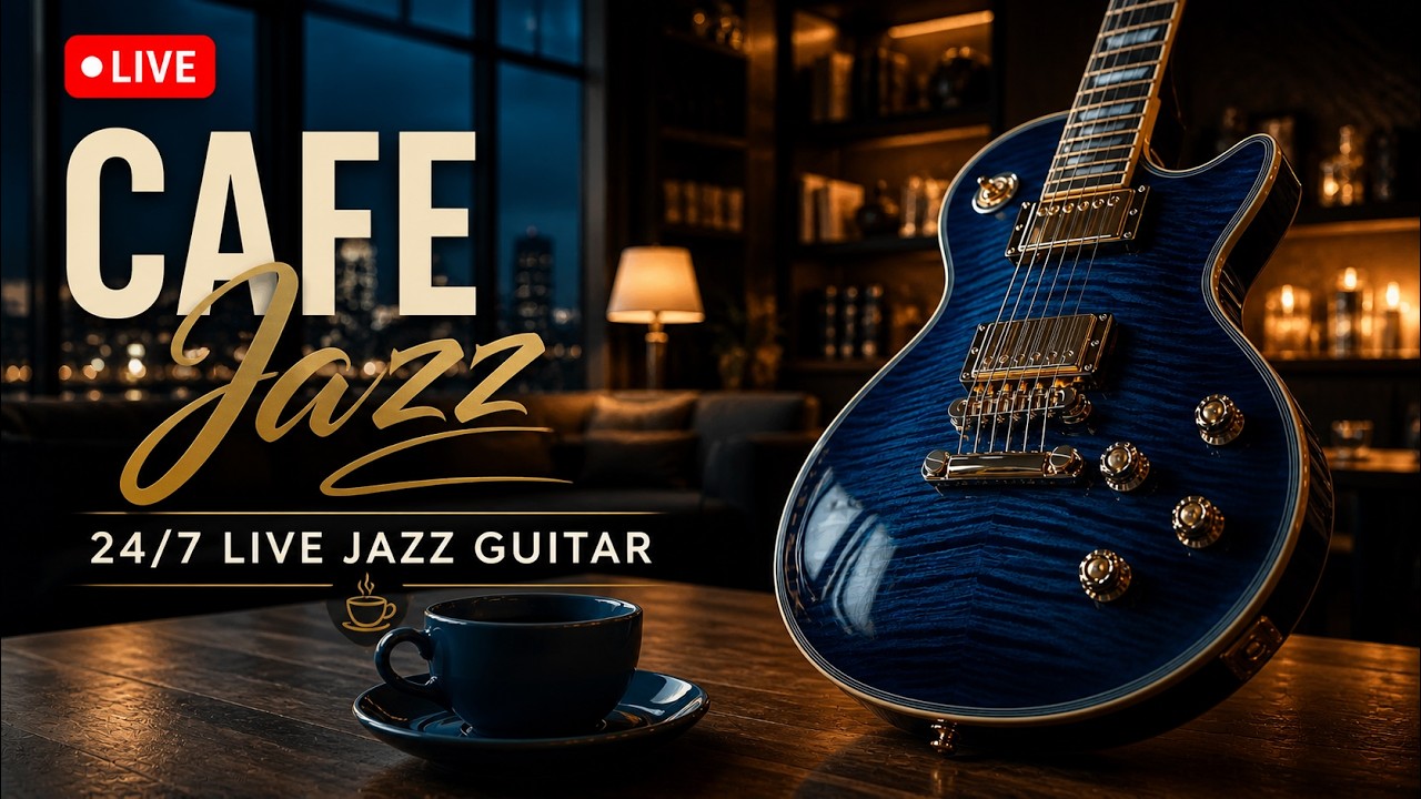 Smooth Jazz Guitar Lounge 🎸 Emerald Cafe Vibes • Relaxing Music for Work, Study & Sleep