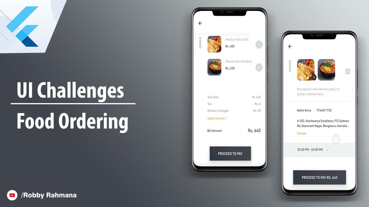 Flutter UI - Food Ordering Concept UI Challenges From Scratch | Speed Code