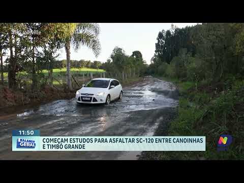 Iniciados os estudos para asfaltar a SC-120 entre Canoinhas e Timbó Grande