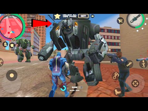 Rope Hero: Vice Town (Rope Hero Fight Huge Car Robot) Black Car Robot - Android Gameplay Video HD