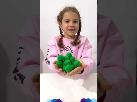 Pomponlardan gökkuşağı yaptım ve çok güzel oldu! 🌈 #kendinyap #çocuklar #shorts