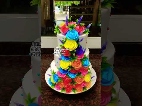 flower cake design #subcribe #like #share @PruthaFreshCakeShake