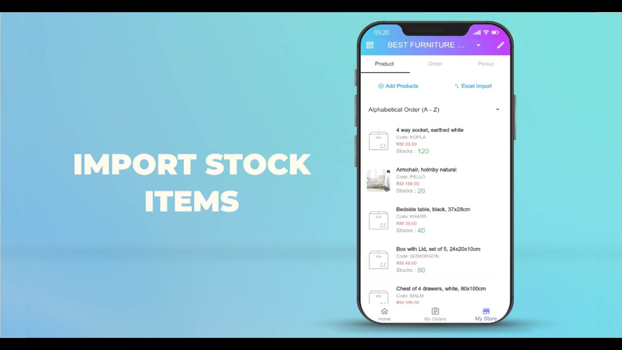 AddToCart - Import product list from SQL Account