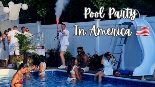 An EPIC White Themed Pool Party in America