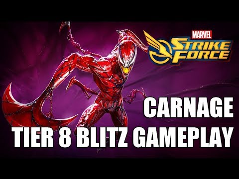Carnage Tier 8 Blitz Gameplay (Full Spider-Verse) - Marvel Strike Force
