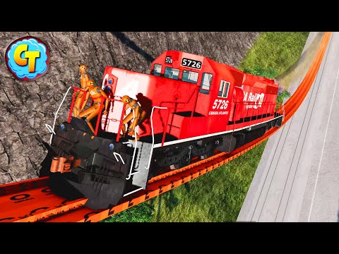 Train Accidents ✅ Freaky Railroads ✅ Jumps and Derailments - BeamNG Drive