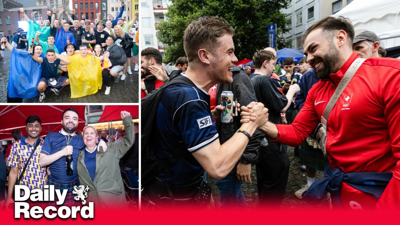 Scotland at Euro 2024: Tartan Army party with the Swiss despite Cologne downpour